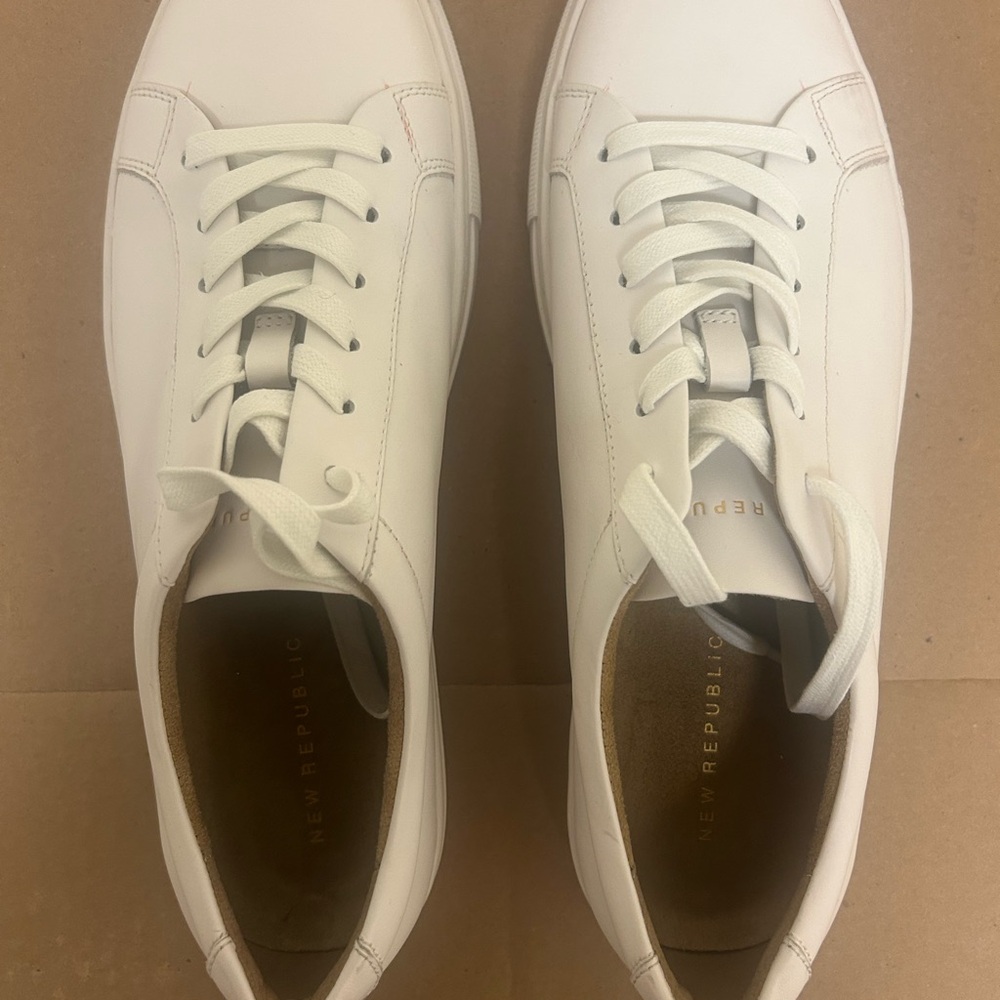 New Republic Men's White leather Sneakers - Picture 2 of 6